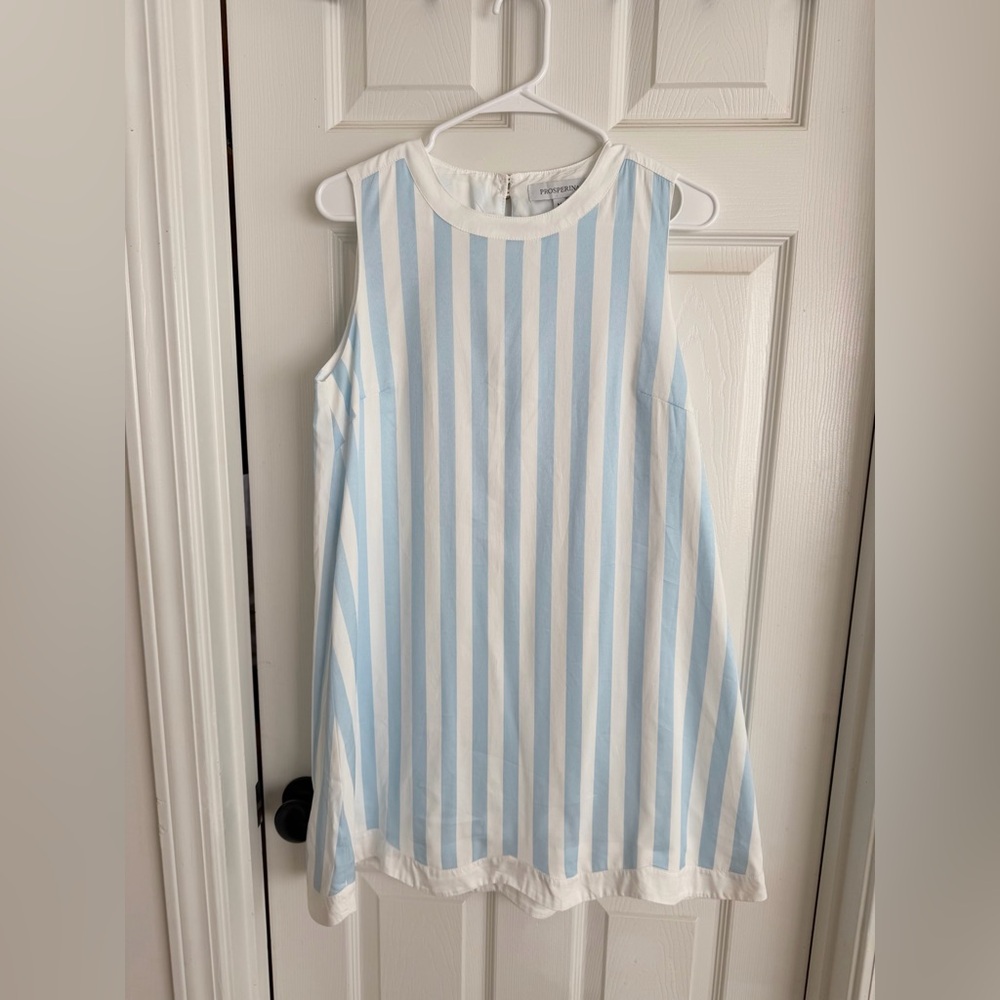 Red Dress Prosperina York Bonnet Blue Stripe Scallop Shift Dress - Picture 3 of 3